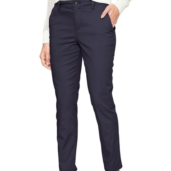 GAP | Pants u0026 Jumpsuits | Nwt Gap Womens 4 Mid Rise Stretch Twill  Girlfriend Khakis With Washwell Indigo | Poshmark
